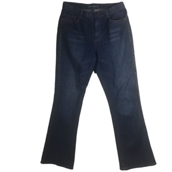 LAUREN RALPH LAUREN Studded Denim Blue Jeans 34x32 - Picture 2 of 10